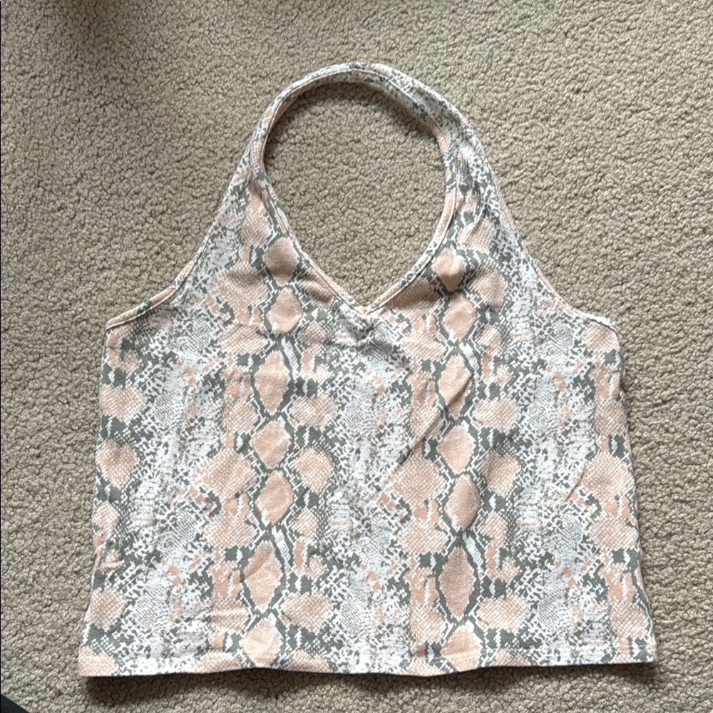 American Eagle Outfitters Snake Skin Cropped Tank